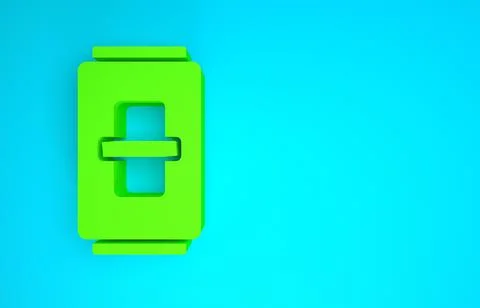 Green Electric light switch icon isolated on blue background. On and Off icon Stock Illustration