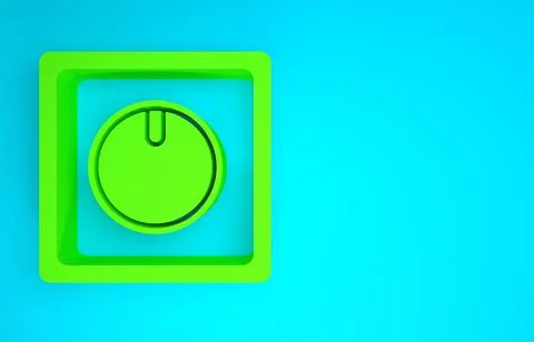 Green Electric light switch icon isolated on blue background. On and Off icon Stock Illustration