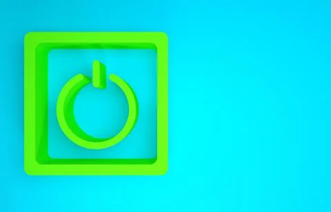 Green Electric light switch icon isolated on blue background. On and Off icon イラスト素材