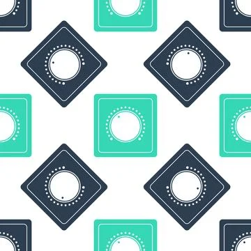 Green Electric light switch icon isolated seamless pattern on white background Stock Illustration