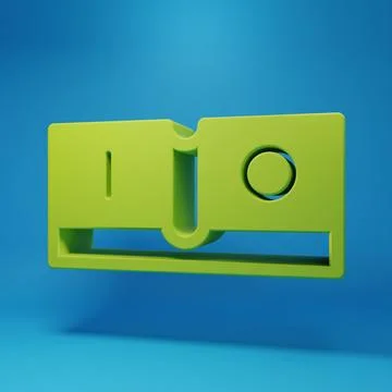 Green Electric light switch icon isolated on blue background. On and Off ic.. Stock Illustration