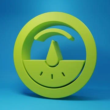 Green Electric meter icon isolated on blue background. Minimalism concept. .. Stock Illustration