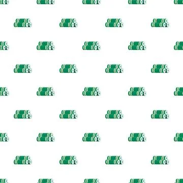 Green electrical cable rolls seamless repeating pattern Stock Illustration
