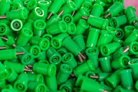 Green Electrical Connector Components Stock Photos