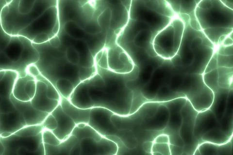 Green electrical lights in damaged liquid background illustration Stock Illustration
