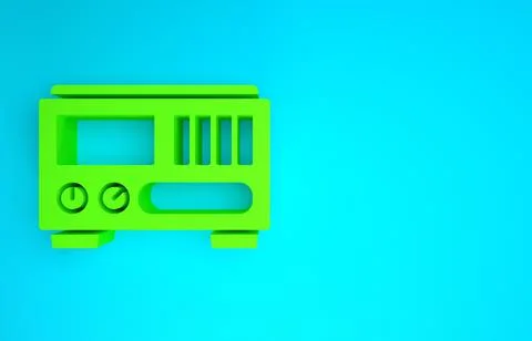 Green Electrical measuring instruments icon isolated on blue background. Anal Illustrazione stock