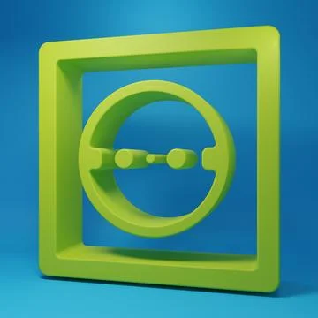 Green Electrical outlet icon isolated on blue background. Power socket. Ros.. イラスト素材