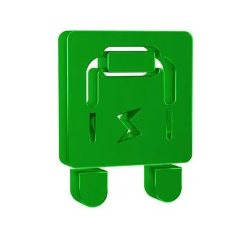 Green Electrical panel icon isolated on transparent background. Switch lever. Stock Illustration