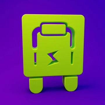 Green Electrical panel icon isolated on purple-blue background. Switch leve.. Stock Illustration