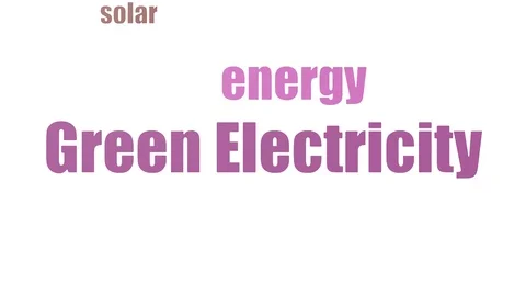 Green Electricity Animated Tag Cloud Isolated Video stock 107239595