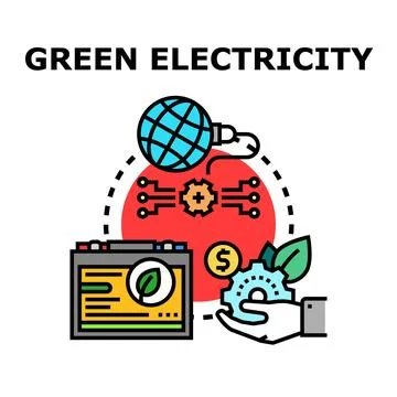 Green electricity concept generating global sustainable energy Stock Illustration
