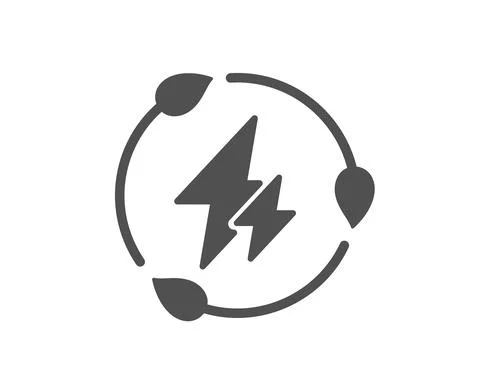 Green electricity simple icon. Leaf energy power sign. Vector Illustrazione stock