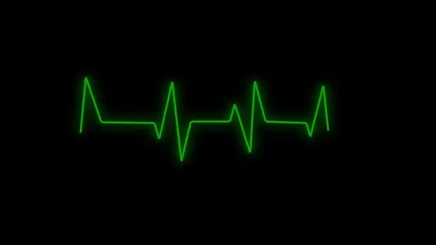 Green Electrocardiogram Line on Black Background Stock Illustration