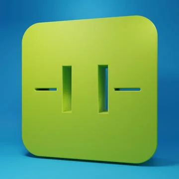 Green Electrolytic capacitor icon isolated on blue background. Minimalism c.. Stock Illustration