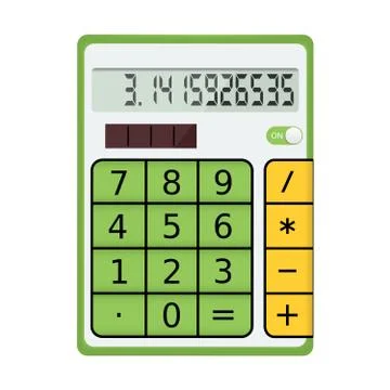 Green electronic calculator with a solar panel Stock Illustration