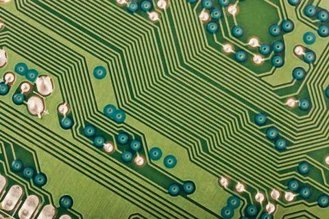 Green electronic circuit Stock Photos