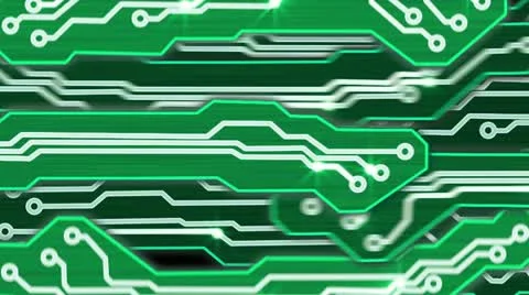 Green electronic circuit plates alpha Stock Footage 11241540