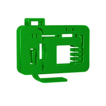 Green Electronic computer components motherboard digital chip integrated sc.. Stock Illustration
