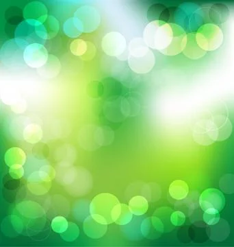 Green elegant abstract background with bokeh lights Stock Illustration