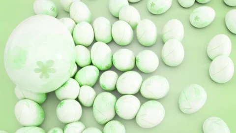 Green Elegant Easter Eggs Roll Background Stock Footage 269306620
