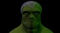 Green Elemental head 3D animation raise head and open eyes intro 4k or 4k+ Resolution