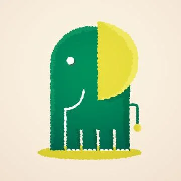 Green Elephant Stock Illustration