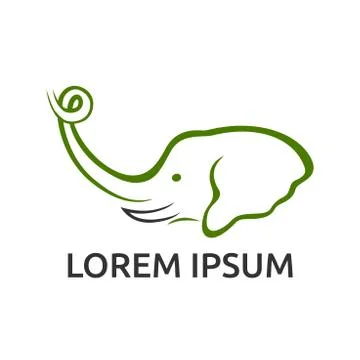 Green elephant symbol Stock Illustration