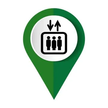 Green elevator mark icon. Vector illustration Illustrazione stock