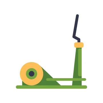 Green elliptical trainer machine for working out at home Stock Illustration
