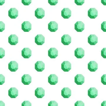 Green emerald gemstones creating seamless jewelry pattern Stock Illustration