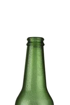 Green empty beer bottle Stock-Fotos
