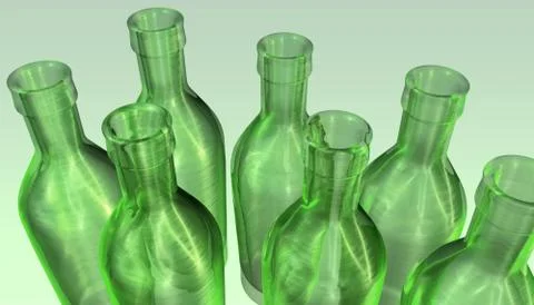 Green empty bottles Stock Illustration