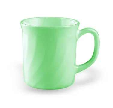 Green empty  coffee cup isolated on white background - clipping path Stock Photos