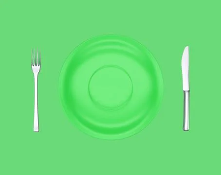 Green empty dinner plate Stock Illustration
