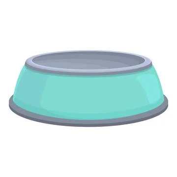 Green empty pet bowl standing on the floor Stock Illustration