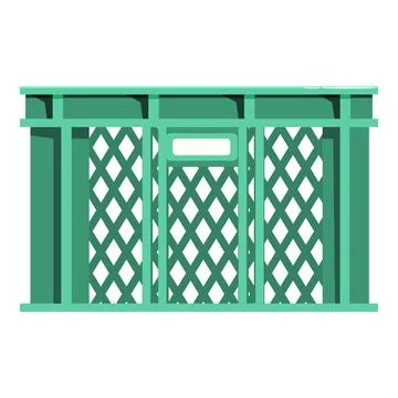 Green empty plastic storage crate with label area Stock Illustration