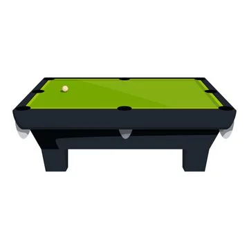 Green empty pool table with one ball is standing on white background Stock Illustration