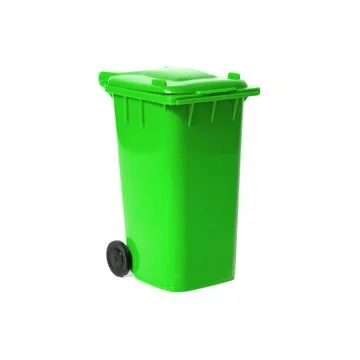 Green empty recycling bin Stock Photos