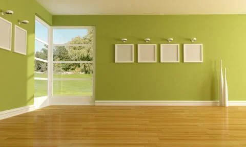 Green empty room Stock Illustration