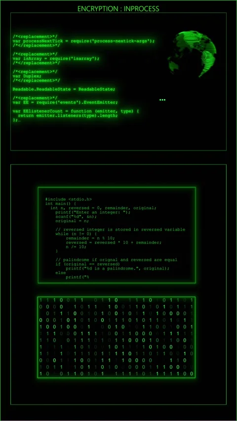 Green encryption code screen background binary panel, programming blocks, Stock Footage 340526566