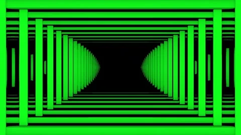 Green Endless Corridor Row Repetitive Animation To Dark Background Loop Stock Footage 247761125