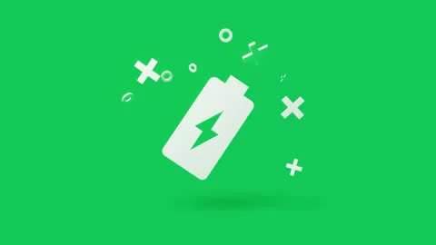 Green energy 3d icon on a simple green background 4k seamless animation loop Video stock 202118606