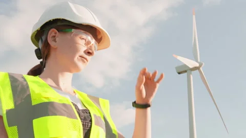 Green energy in action when a renewable generator works thanks to successful Stock Footage 265291368