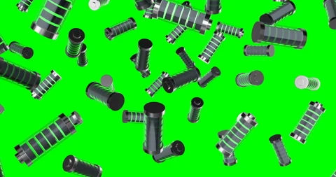 Green Energy Batteries falling slow motion - black Stock Footage 236402453
