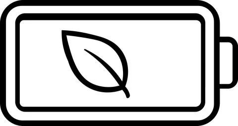 Green energy battery indicator with leaf symbol Stock Illustration