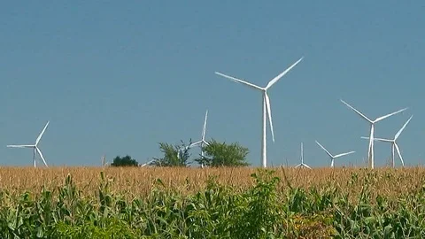 Green Energy Being Produced On Michigan's Rural Agricultural Farm Lands Stock Footage 109521519