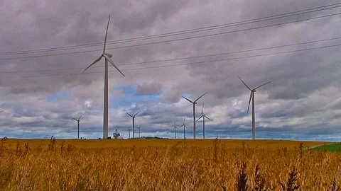Green Energy Being Produced On Michigan's Rural Agricultural Farm Lands Stock Footage 109522008