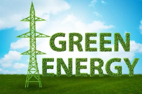 Green energy concept - 3d rendering Illustrazione stock