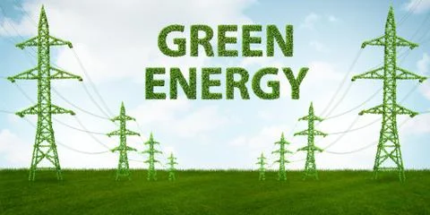 Green energy concept - 3d rendering Stock Illustration