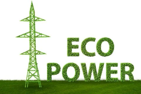 Green energy concept - 3d rendering Stock Illustration